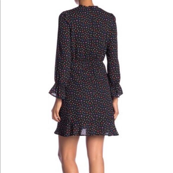 19 Cooper Dress Star Print Tie Neck Long Sleeve - Picture 3 of 7